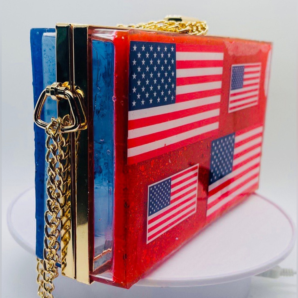 Custom Purse American Flags Hand made in The USA Exclusive Design - Picture 3 of 6
